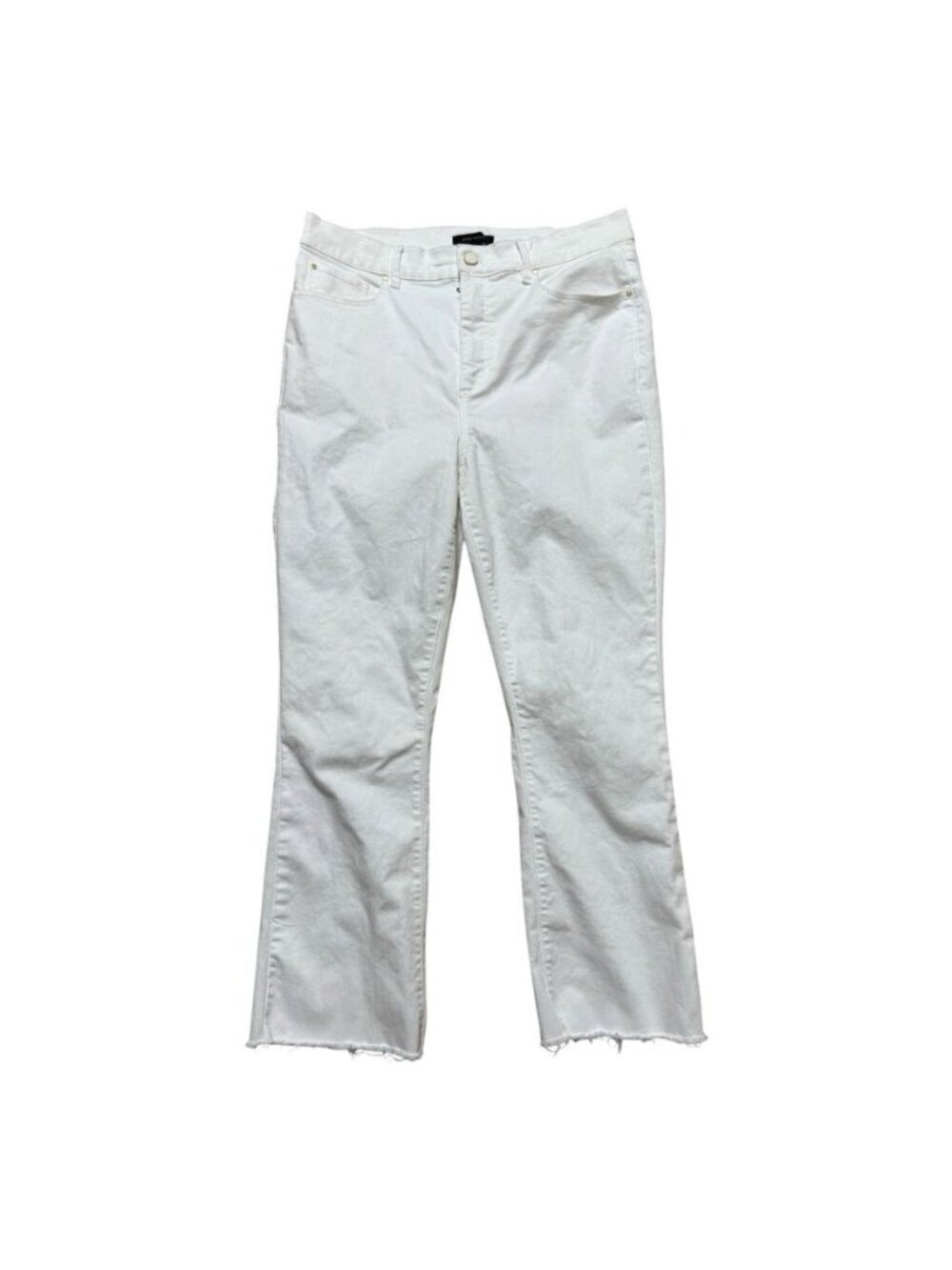 Ann Taylor The Boot Crop White Raw Hem Jeans Women’s Size 12